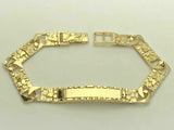 14k Yellow Gold Cuban Link Chain Nugget ID Bracelet 9" 9.5mm 25.4 grams