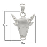 14k White Gold Bull Taurus Zodiac Sign Charm Pendant 3.7 grams - White