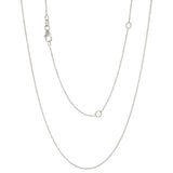 Italian 14k White Gold Rolo Chain Necklace Adjustable 16-20" 1mm 1.7 grams - 1.0 mm