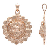 10k Rose Gold Solid Chunky Nugget Lion Face Charm Pendant 1.3" 5.8 grams - Rose