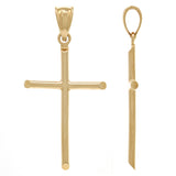 14k Yellow Gold Plain Cross Religious Charm Pendant Medium - Yellow,Medium