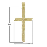 14k Yellow Gold Bark Tree Trunk Cross Crucifix Religious Charm Pendant 4.6 grams - Yellow