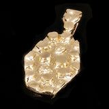 10k Yellow Gold Solid Hexagon Nugget Charm Pendant 1.3" 5.8 grams