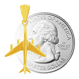 14k Yellow Gold Solid Aeroplane Aircraft Airplane Charm Pendant 1.1" 1.3 grams