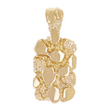 10k Yellow Gold Solid Rectangle Nugget Charm Pendant 23x10.7mm 3.5 grams