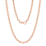Men's 14k Rose Gold Handmade Fashion Link Necklace 20" 6.5mm