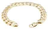 10k Yellow Gold Solid Flat Cuban Curb Link Chain Bracelet 8.5" 9mm 16.1 grams - Yellow,8.5"