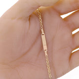 Italian 14k Yellow Gold Engravable Open Link Kids Baby ID Bracelet 5.5" 4mm 1.4g