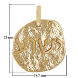 10k Yellow Gold Jesus Yeshua Hebrew Biblical Font Pendant 23x18.7mm 6.2 grams - Medium