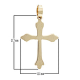 Italian 14k Yellow Gold Solid Thin Flared Cross Pendant 1" 15.5mm 1 gram