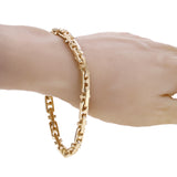 10k Yellow Gold Solid Handmade Fashion Link Bracelet 7" 6.3mm 31.5 grams - 7"