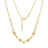Italian 14k Yellow Gold Paper Clip U-Link Double Rolo Chain Necklace 18" 8.8 grams