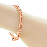 10k Rose Gold Solid Gucci Mariner Link Chain Bracelet 7" 7.5mm 20 grams - Rose,7"