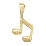 14k Yellow Gold Solid Musical Note 8th Music Note Charm Pendant 0.4 gram - Yellow