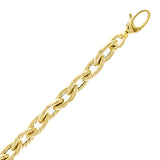 Italian 14k Yellow Gold Hollow Rope Textured Open Link Bracelet 8" 9mm 8.8 grams