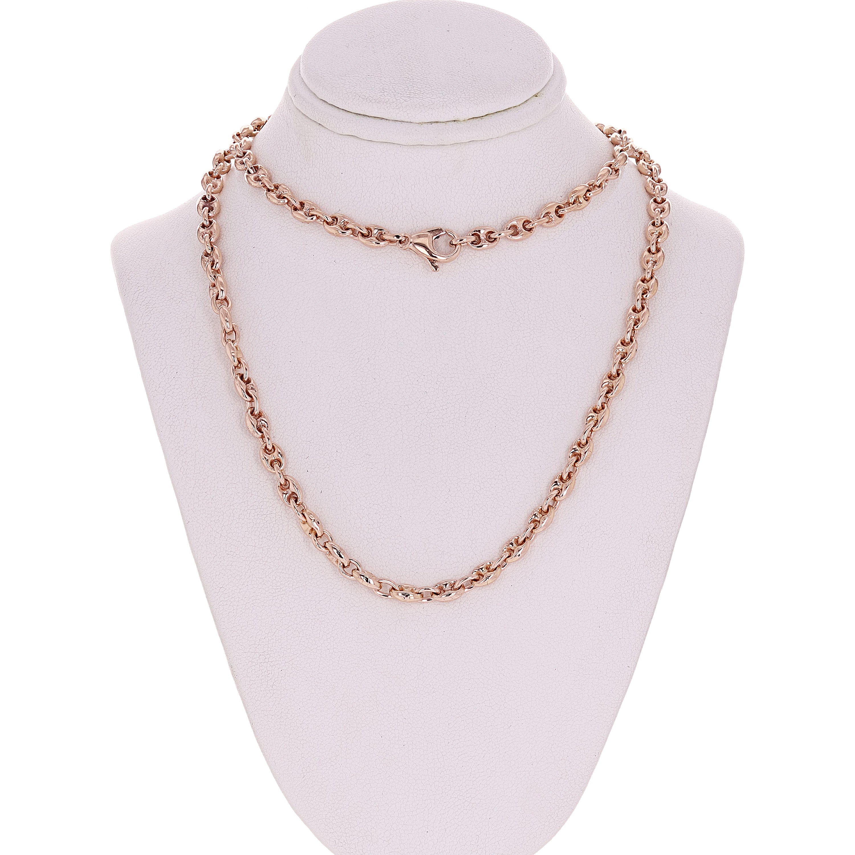 14k Rose Gold Handmade Fashion Gucci Mariner Link Necklace 20" 4.9mm 37 grams - Rose,20"