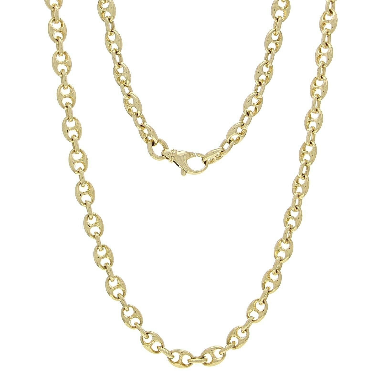 14k Yellow Gold Solid Gucci Mariner Link Chain Necklace 30" 7.5mm 95 grams - Yellow,30"