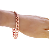 10k Rose Gold Solid Flat Cuban Curb Link Chain Bracelet 8.5" 9mm 16.4 grams