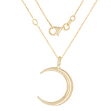 14k White Gold Crescent Moon Necklace 18" 3.3 grams - Yellow