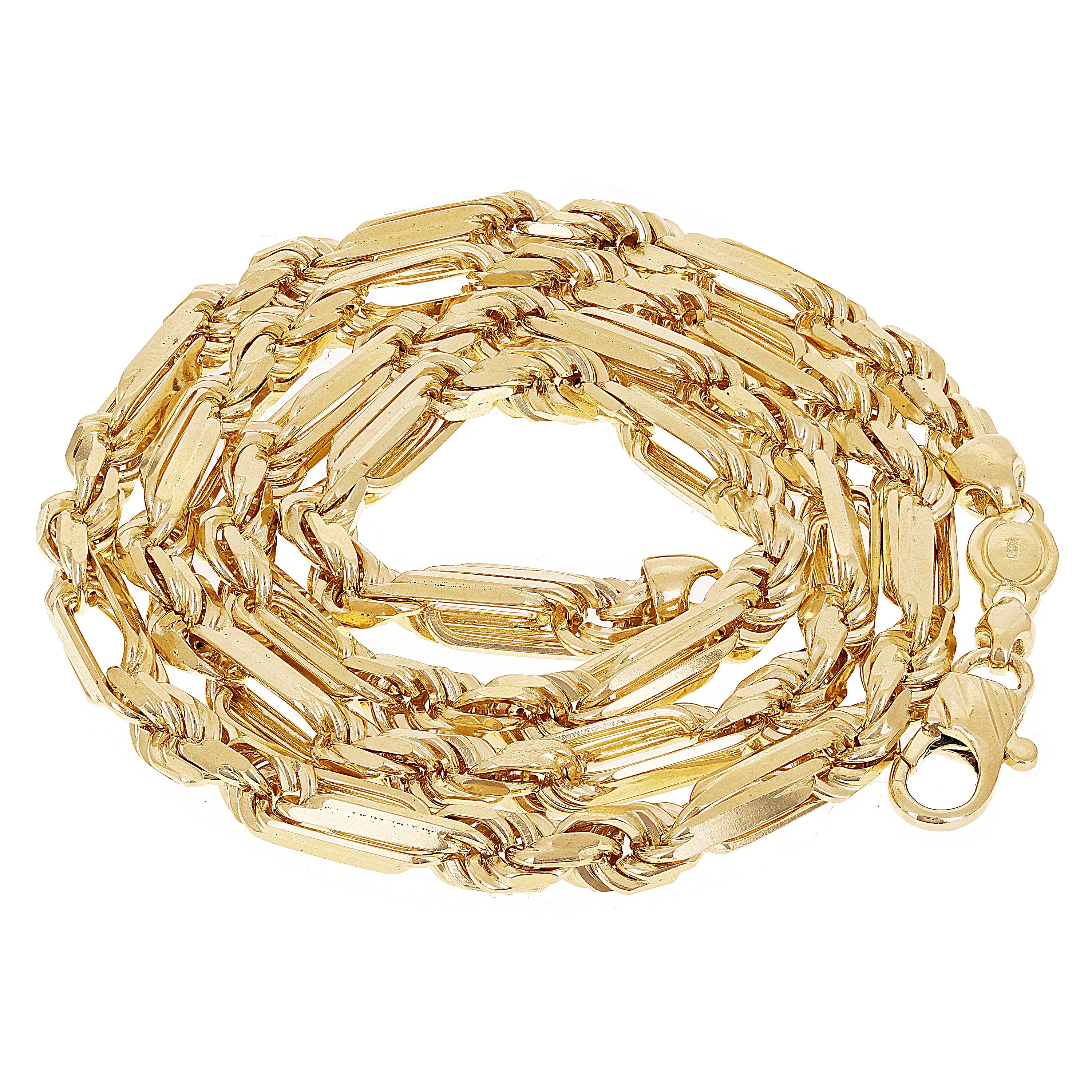 Italian 14k Yellow Gold Solid Milano Figaro Rope Chain Necklace 20" 6mm 54.3 grams