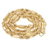 Italian 14k Yellow Gold Solid Milano Figaro Rope Chain Necklace 20" 6mm 54.3 grams