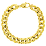 Italian 10k Yellow Gold Hollow Miami Cuban Chain Bracelet 8.5" 12mm 26.4 grams - 8.5" 26.4 grams