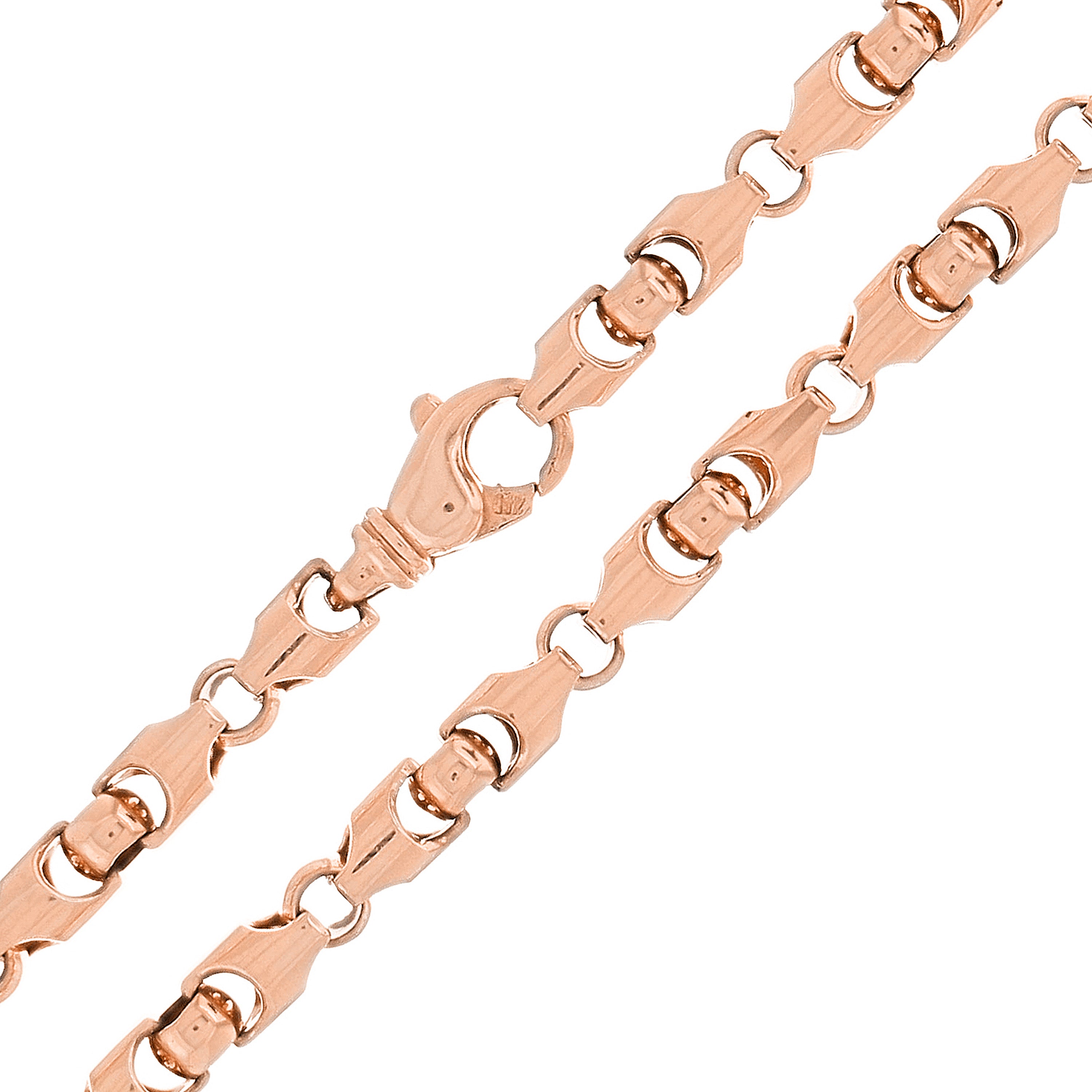 10k Rose Gold Solid Heavy Bullet Style Link Chain Necklace 20" 6mm 68.1 grams - Rose,20"
