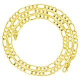 Italian 10k Yellow Gold Hollow Figaro Chain Necklace 20" 5mm 7.6 grams - 20" 7.6 grams