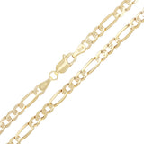 Italian 14k Yellow Gold Solid Figaro Chain Necklace 26" 3.2mm 11.8 grams
