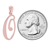 14k Rose Gold Initial Letter O Alphabet Charm Pendant - Letter O,Rose