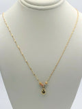 14k Tri Color Gold Ball Beads Lady Bug Charms Singapore Chain Necklace 17"