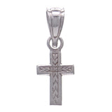 14k White Gold Religious Cross Pendant - White