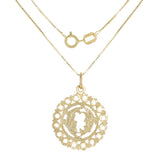 14k Yellow Gold Zodiac Sign Pisces Pendant Necklace 18" - Pisces,Yellow