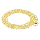 Italian 14k Yellow Gold Solid Diamond Cut Raso Chain Necklace 16" 1.1mm 3.6grams - 16" 3.8 grams