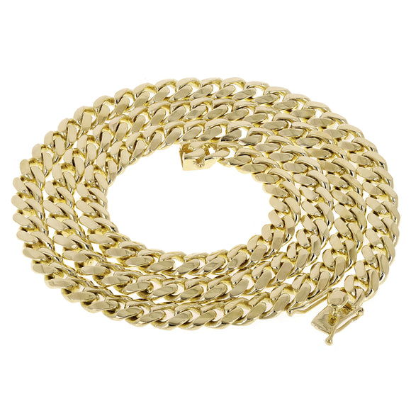 Men's 10k Yellow Gold Solid Miami Cuban Link Bracelet 8.5