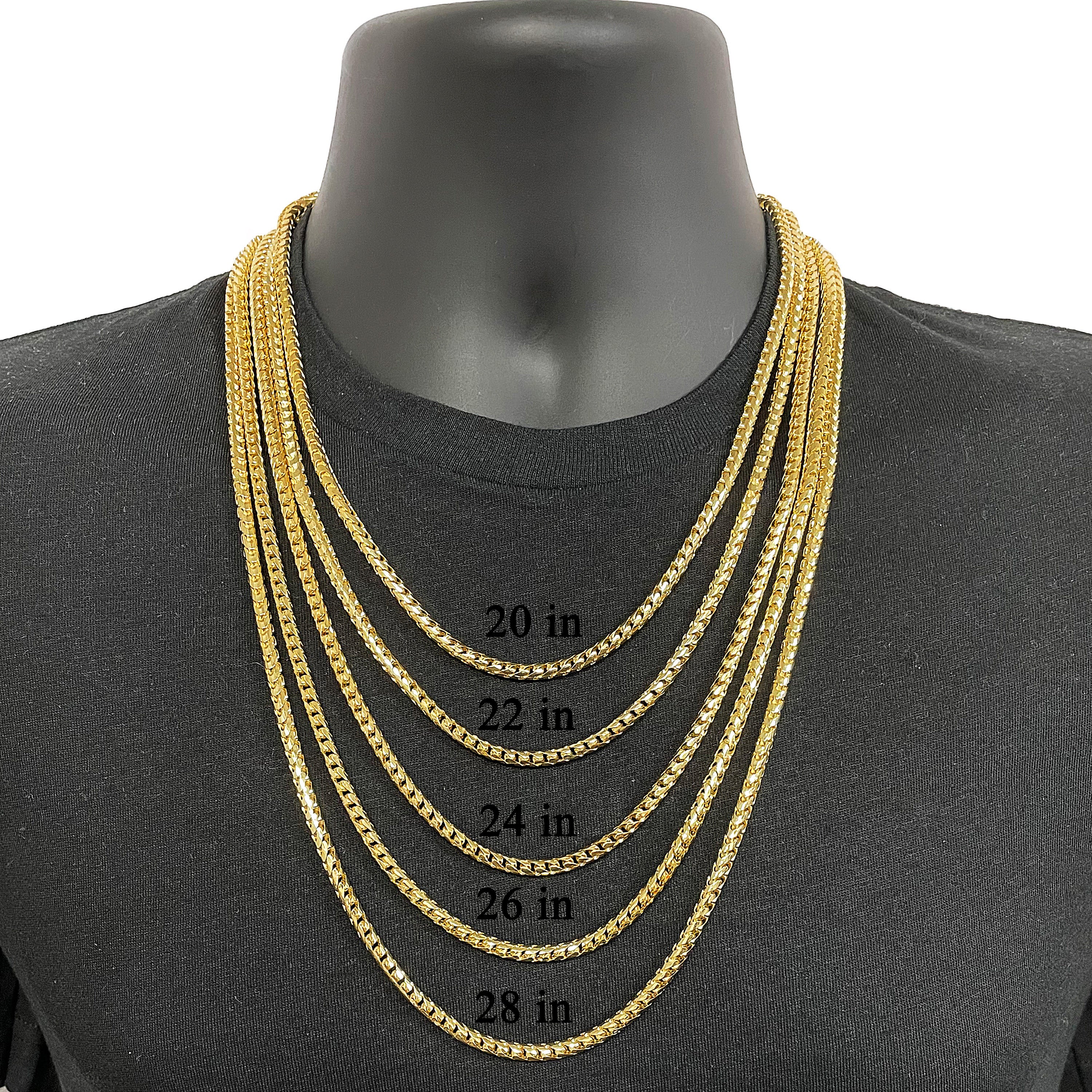 Italian 14k Yellow Gold Solid Diamond Cut Franco Chain Necklace 26" 4mm 66.8 grams - 26"