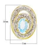 14k Yellow Gold Aquamarine & Diamond Accent Swirl Floating Pendant