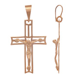 14k Rose Gold Jesus Christ Crucifix Cross Religious Charm Pendant 2.4 grams - Rose