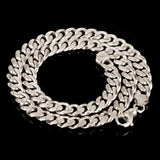 10k White Gold Solid Heavy Miami Cuban Chain Link Necklace 30" 10 mm 175 grams with Lobster Clasp - White,30"
