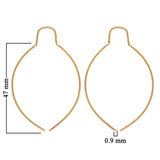 14k Yellow Gold Drop Dangle Double Curved Stick Bar Earrings - Yellow