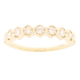 14k Yellow Gold 0.35ctw Diamond Polygon Stackable Wedding Polished Band Size 6.5 - Yellow