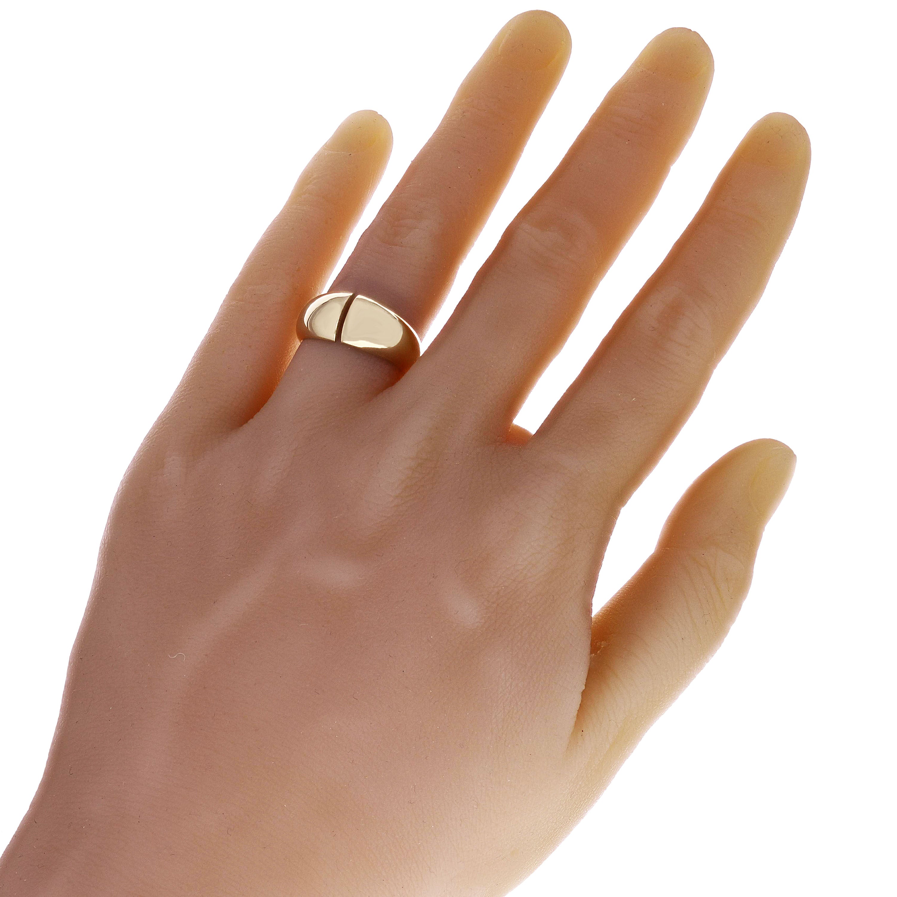 14k Yellow Gold Open Front Ring Size 8 - 9.7mm 7.1 grams