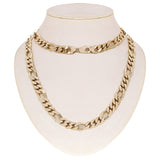 Men's 10k Yellow Gold Solid Heavy Figaro Chain Necklace 20" 11.7mm 123.5 grams - 20"