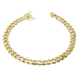 Men's 14k Yellow Gold Solid Miami Cuban Link Bracelet 7" 8mm 28.5 grams - 7" 28.5 grams