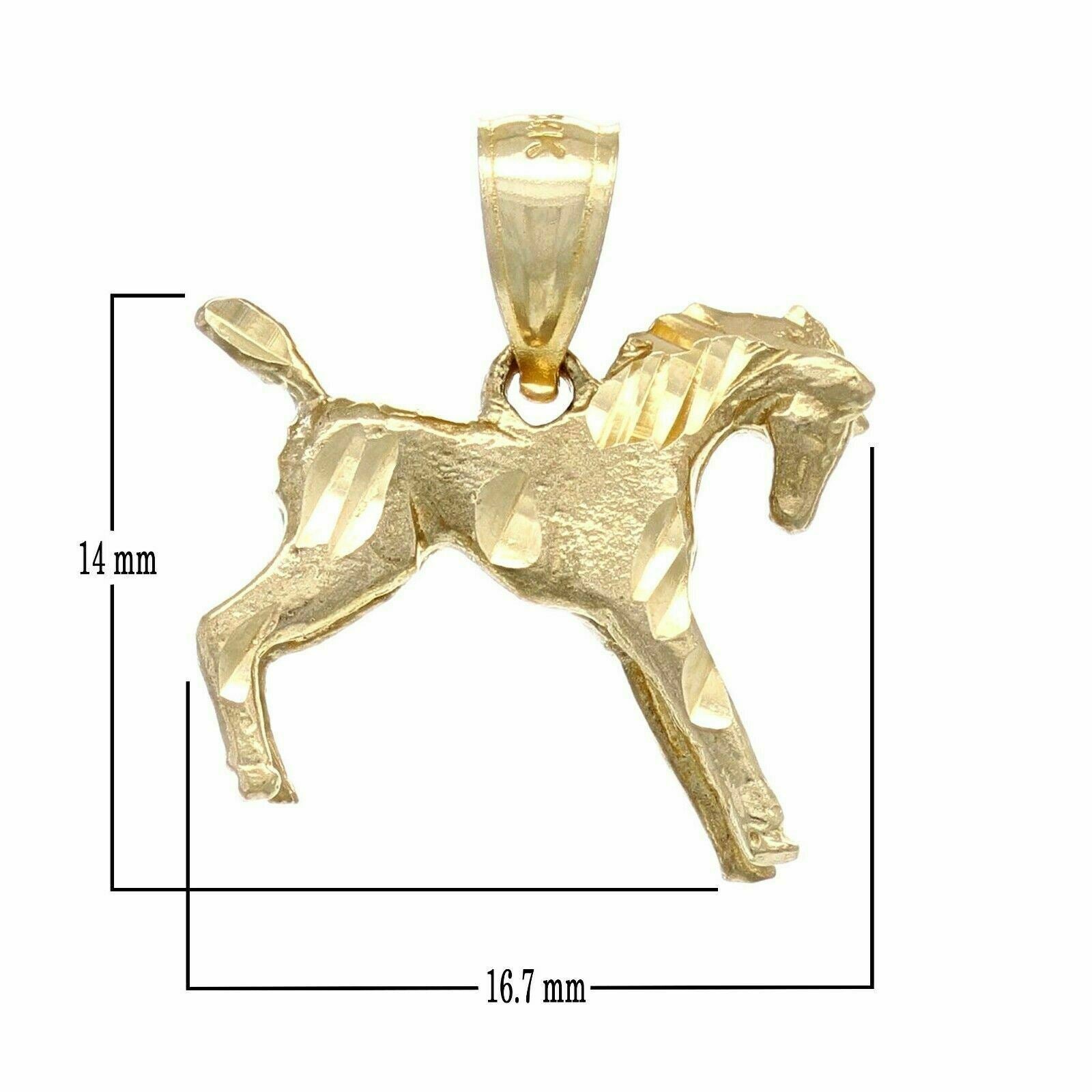 14k Yellow Gold Solid Horse Charm Pendant 2.2 grams