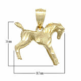 14k Yellow Gold Solid Horse Charm Pendant 2.2 grams