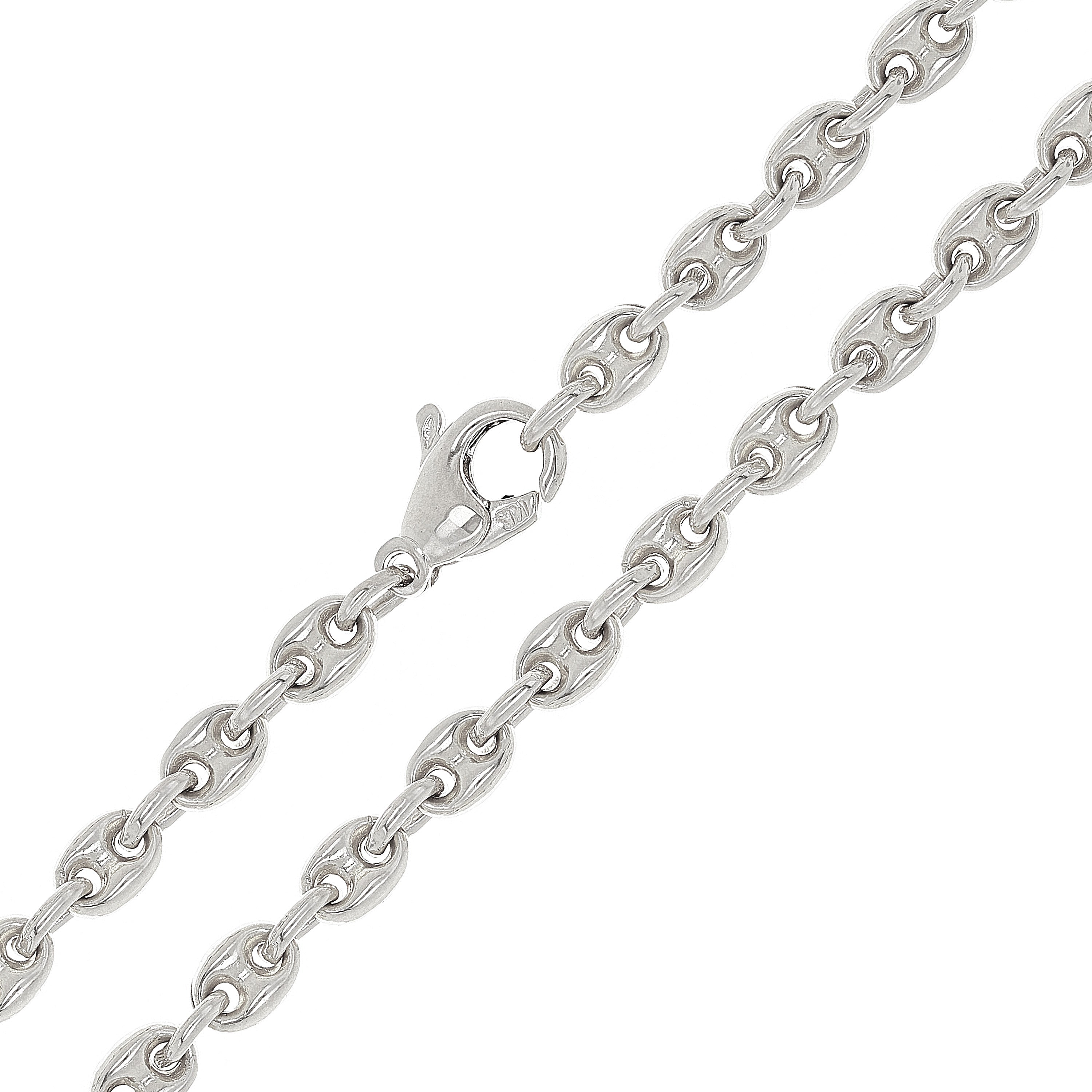 10k White Gold Solid Gucci Mariner Link Chain Necklace 20" 4.9mm 27.6 grams - 20"