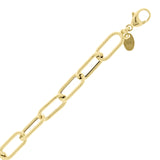 Italian 14k Yellow Gold Hollow Twisted Paper Clip Link Bracelet 8.75" 6.4mm 4.3g