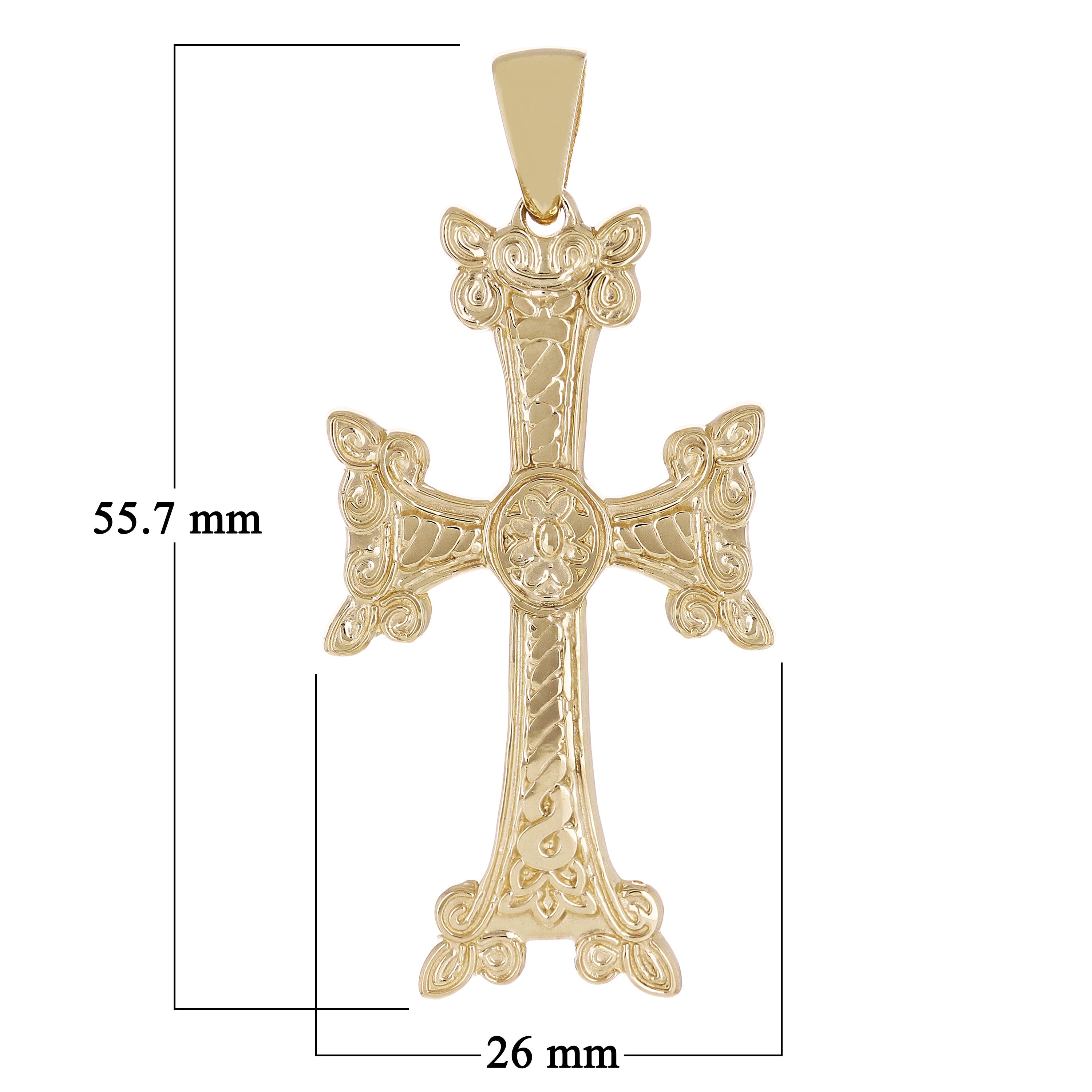 10k Yellow Gold Crucifix Christian Cross Pendant Religious Charm 26mm 14.5 grams