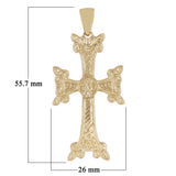 14k Yellow Gold Crucifix Christian Cross Pendant Religious Charm 26mm 15.9 grams